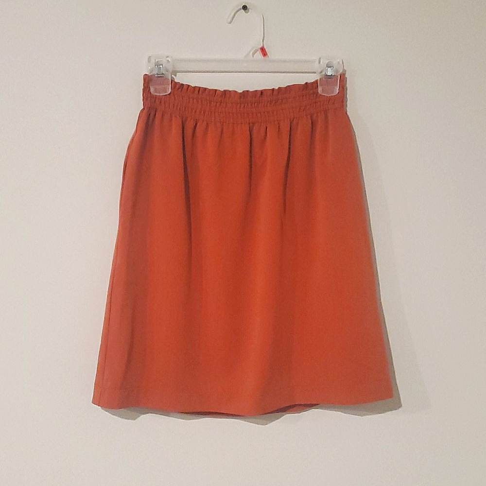 High Waisted Orange Skirt